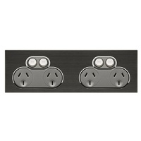 CLIPSAL SATURN 4025H2-HB | 10A 4 Gang Power Point | Horizon Black