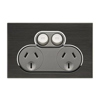 CLIPSAL SATURN 4025-HB | 10A Double Power Point | Horizon Black 
