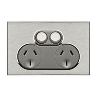 CLIPSAL SATURN 4025-HS | 10A Double Power Point | Horizon Silver 