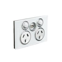 CLIPSAL SATURN 4025USBC-PW | 10A Double Power Point C/W USB | Pure White