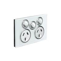 CLIPSAL SATURN 4025XA-PW | 10Amp Double Power Point | Removable Extra Switch | Pure White