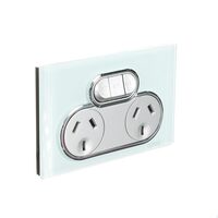 CLIPSAL SATURN 4025X-OM | 10Amp Double Power Point | With Extra Switch | Ocean Mist