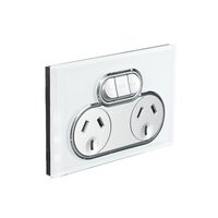CLIPSAL SATURN 4025X-PW | 10Amp Double Power Point | With Extra Switch | Pure White