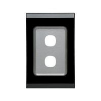 CLIPSAL SATURN 4032VHEB | 2 Gang 30 Series Grid And Surround (Espresso Black) 4032VH