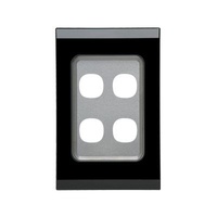CLIPSAL SATURN 4034VHEB | 4 Gang 30 Series Grid And Surround (Espresso Black)