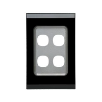 CLIPSAL SATURN 4034VHEB | 4 Gang 30 Series Grid And Surround (Espresso Black)