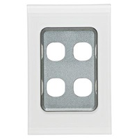 CLIPSAL SATURN 4034VHPW | 4 Gang 30 Series Grid And Surround (Pure White)