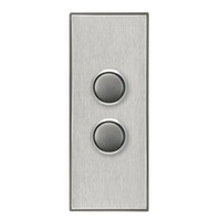 CLIPSAL SATURN 4062ALHS | 2 Gang Pushbutton LED Architrave Switch (Horizon Silver) 4062AL