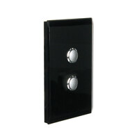 CLIPSAL SATURN 4062PBL-EB | 2 Gang Pushbutton LED Switch | Espresso Black