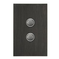 CLIPSAL SATURN 4062PBL-HB | 2 Gang Pushbutton LED Switch | Horizon Black