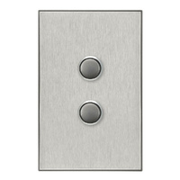 CLIPSAL SATURN 4062PBL-HS | 2 Gang Pushbutton LED Switch | Horizon Silver
