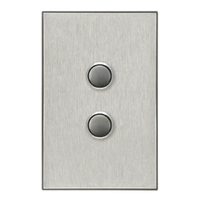 CLIPSAL SATURN 4062PBL-HS | 2 Gang Pushbutton LED Switch | Horizon Silver