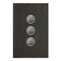 CLIPSAL SATURN 4063PBL-HB | 3 Gang Pushbutton LED Switch | Horizon Black