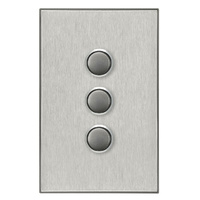 CLIPSAL SATURN 4063PBL-HS | 3 Gang Pushbutton LED Switch | Horizon Silver