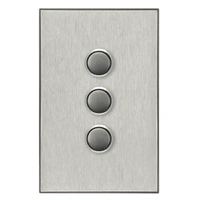 CLIPSAL SATURN 4063PBL-HS | 3 Gang Pushbutton LED Switch | Horizon Silver