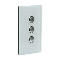 CLIPSAL SATURN 4063PBL-OM | 3 Gang Pushbutton LED Switch | Ocean Mist
