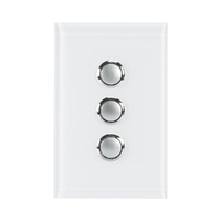 CLIPSAL SATURN 4063PBL-PW | 3 Gang Pushbutton LED Switch | Pure White 