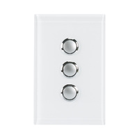 CLIPSAL SATURN 4063PBL-PW | 3 Gang Pushbutton LED Switch | Pure White 