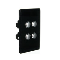 CLIPSAL SATURN 4064PBL-EB | 4 Gang Pushbutton LED Switch | Espresso Black