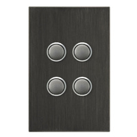 CLIPSAL SATURN 4064PBL-HB | 4 Gang Pushbutton LED Switch | Horizon Black