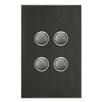CLIPSAL SATURN 4064PBL-HB | 4 Gang Pushbutton LED Switch | Horizon Black