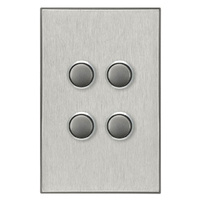 CLIPSAL SATURN 4064PBL-HS | 4 Gang Pushbutton LED Switch | Horizon Silver