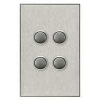 CLIPSAL SATURN 4064PBL-HS | 4 Gang Pushbutton LED Switch | Horizon Silver