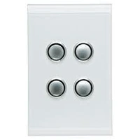 CLIPSAL SATURN 4064VH-PW | 4 Gang 60 Series Grid And Surround | Pure White