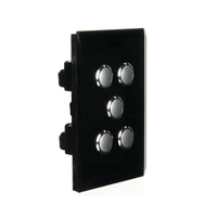 CLIPSAL SATURN 4065PBL-EB | 5 Gang Pushbutton LED Switch | Espresso Black