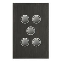 CLIPSAL SATURN 4065PBL-HB | 5 Gang Pushbutton LED Switch | Horizon Black