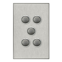 CLIPSAL SATURN 4065PBL-HS | 5 Gang Pushbutton LED Switch | Horizon Silver