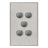 CLIPSAL SATURN 4065PBL-HS | 5 Gang Pushbutton LED Switch | Horizon Silver