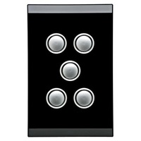 CLIPSAL SATURN 4065VH-EB |5 Gang 60 Series Grid And Surround | Espresso Black