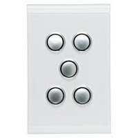 CLIPSAL SATURN 4065VH-PW | 5 Gang 60 Series Grid And Surround | Pure White