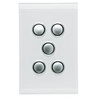 CLIPSAL SATURN 4065VH-PW | 5 Gang 60 Series Grid And Surround | Pure White
