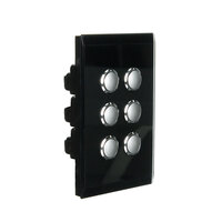 CLIPSAL SATURN 4066PBL-EB | 6 Gang Pushbutton LED Switch | Espresso Black