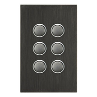 CLIPSAL SATURN 4066PBL-HB | 6 Gang Pushbutton LED Switch | Horizon Black