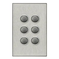 CLIPSAL SATURN 4066PBL-HS | 6 Gang Pushbutton LED Switch | Horizon Silver