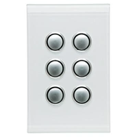 CLIPSAL SATURN 4066VH-PW | 6 Gang 60 Series Grid And Surround | Pure White