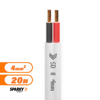 4mm Twin Flat Red & Black Cable | Pvc / Pvc | 20mtrs