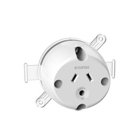 Clipsal 413L-WE | Surface Socket 3 Pin Light 10A Back Wired | Round Earth Pin