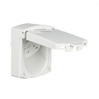 Clipsal 415VF-WE | Weatherproof Automatic Outlet 10 Amp Double Pole | White