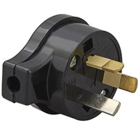 CLIPSAL 418S-BK | Side Entry 3 Pin 10Amp Plug Top (Black) 