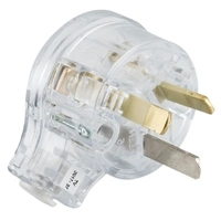 CLIPSAL 418S | Side Entry 3 Pin 10Amp Plug Top (Transparent) 418STR