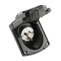 Clipsal 435VFS15-BK | Weatherproof Socket Inlet 15 Amp IP34 | Caravan Inlet | Black