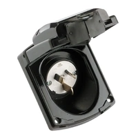 Clipsal 435VFS15-BK | Weatherproof Socket Inlet 15 Amp IP34 | Caravan Inlet | Black