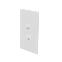 4C 4C.040.0.0085 | Slimline 2 Gang Wall switch 16Amp 250v | Elegant Range | White