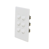 4C Slimline 6 Gang Wall switch 16Amp 250v | Elegant Range | White