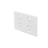 4Cabling 4C.040.0.0098 | Slimline Double Power Point 10Amp 250v | Elegant Range | White