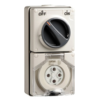 CLIPSAL 56C432-GY | 4 Pin 32Amp Combination Switched Socket | 56 Series